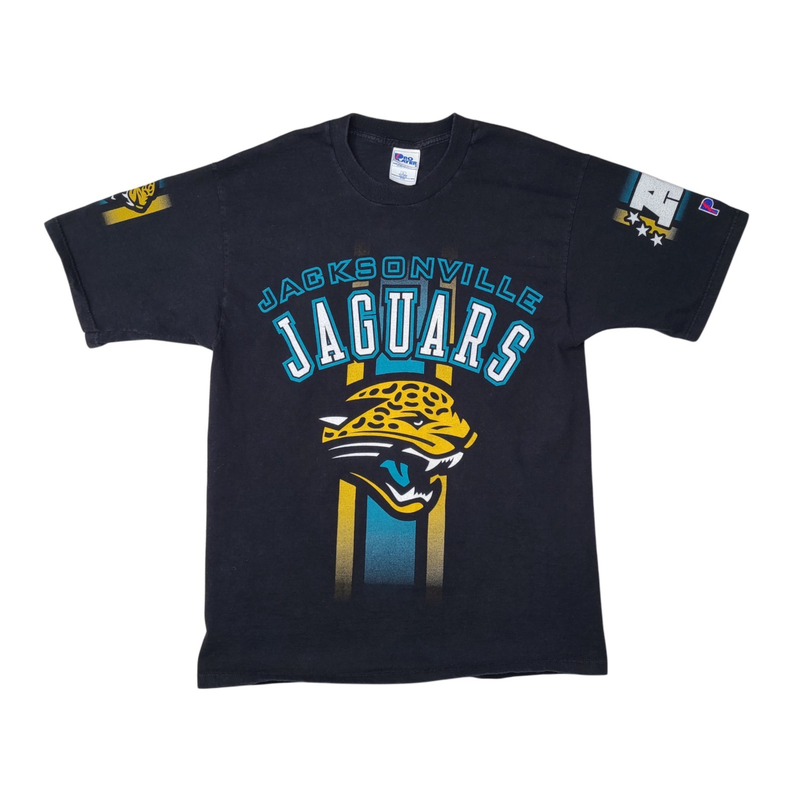 Vintage 90s Jacksonville Jaguars Pro Player Double Sided AOP T Shirt Sz Large 