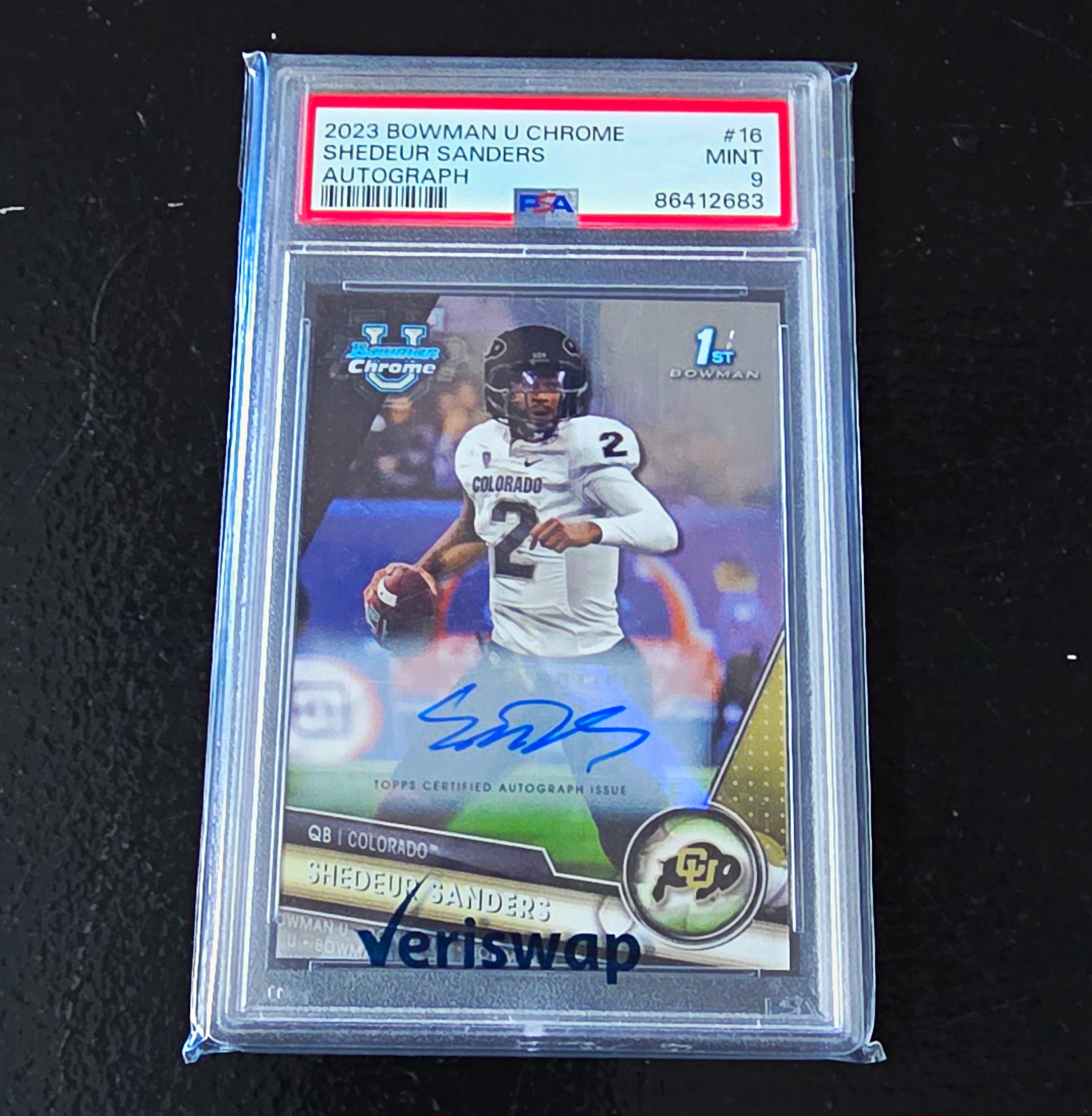 Bowman 2023 Bowman U Chrome Shedeur Sanders 1st Bowman Auto #16 PSA 9