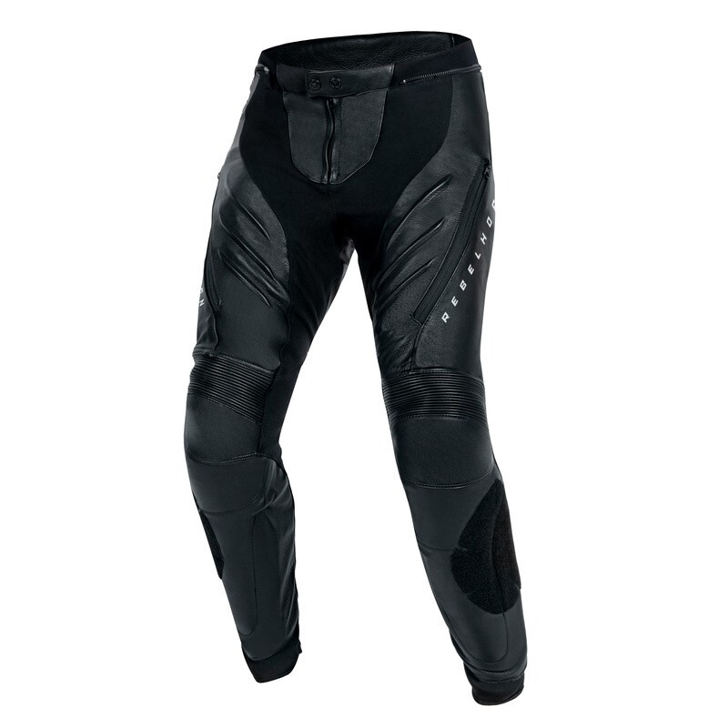 REBELHORN FAST LEATHER PANTS BLACK/WHITE SIZE 60