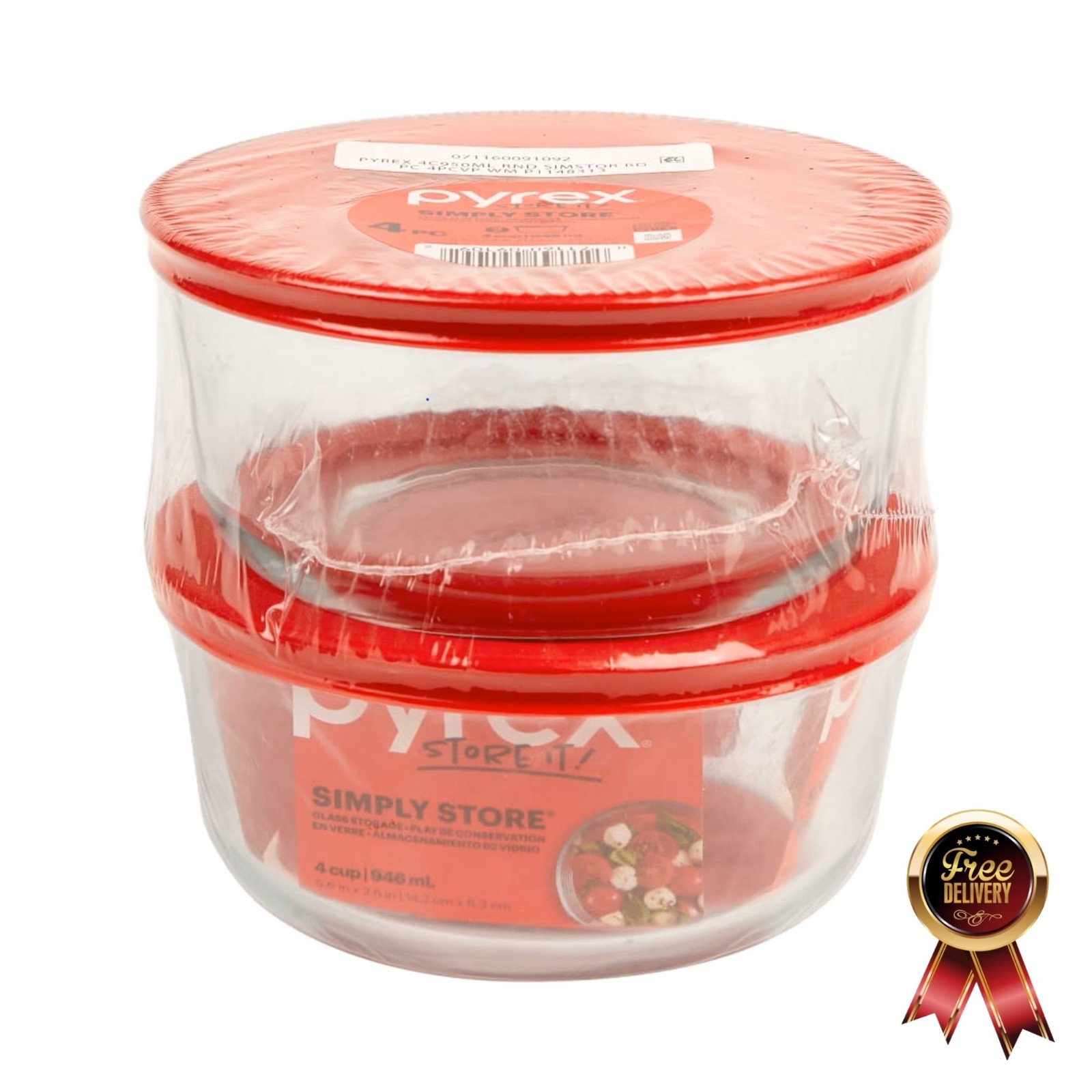 Pyrex Simply Store 4 Cup Glass Bowl Value Pack, Set of 2