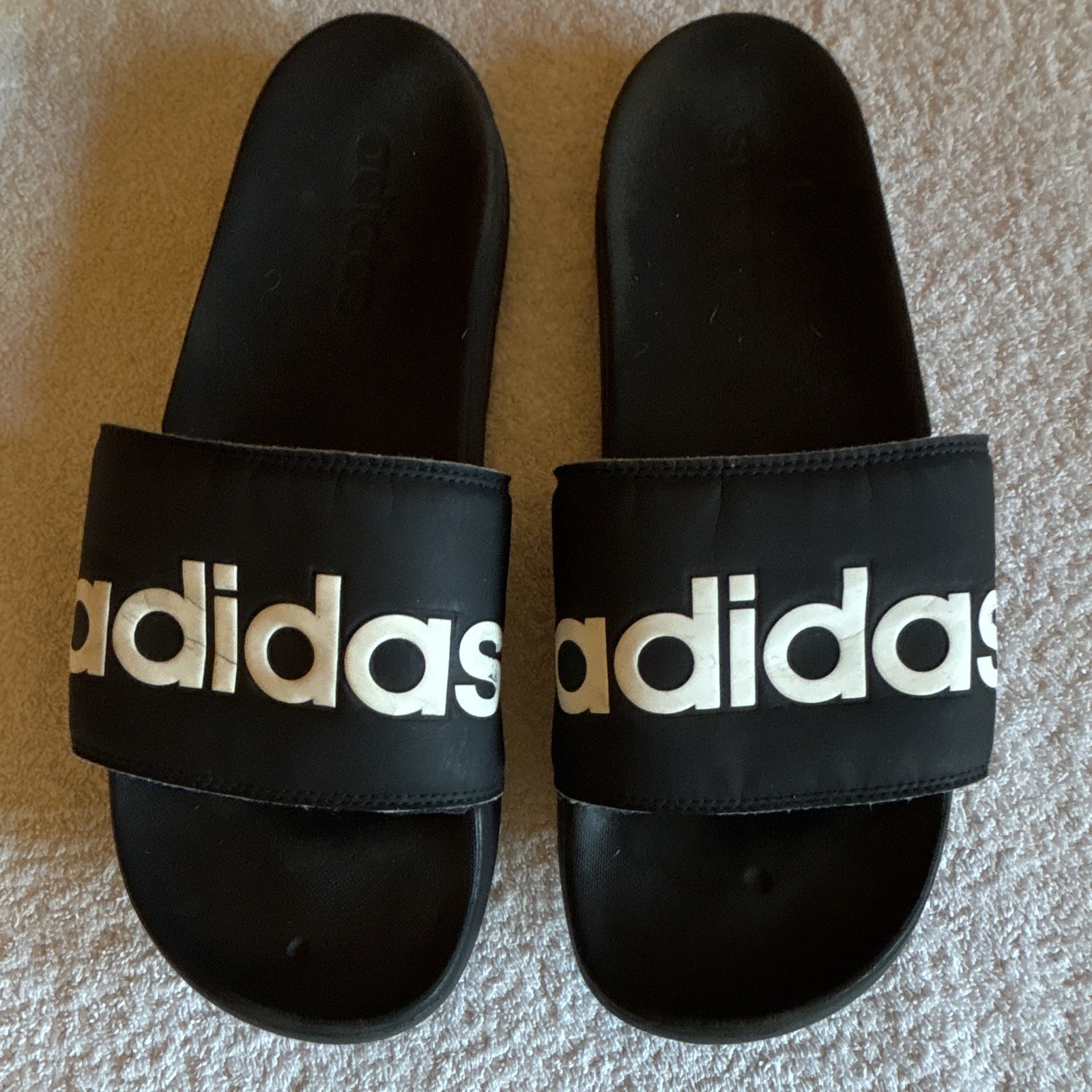 adidas Duramo Slide Sandals Black/White Men’s US 11 EU 46 G15890