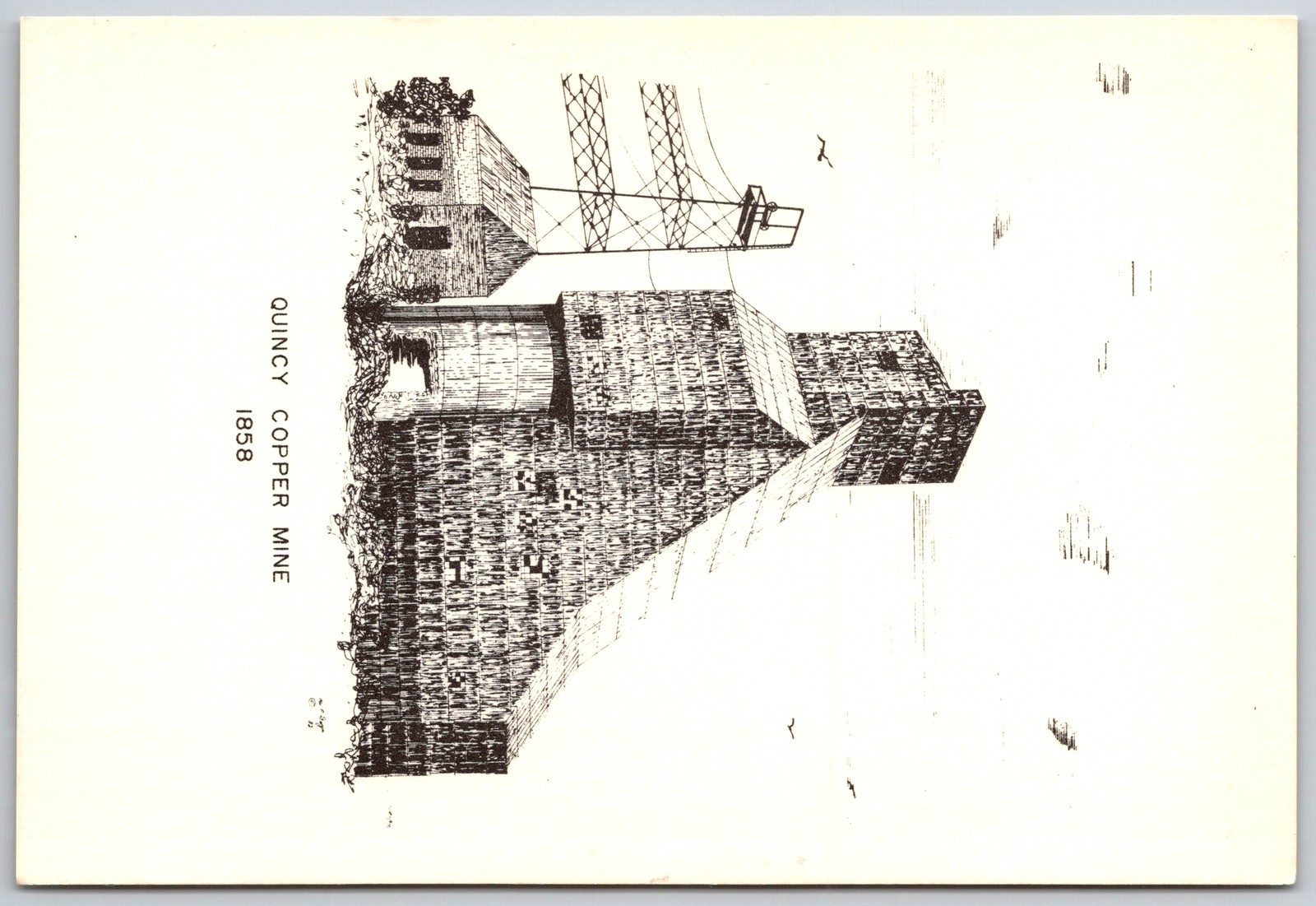 Vintage Postcard Quincy Copper Mine 1858 Mining History