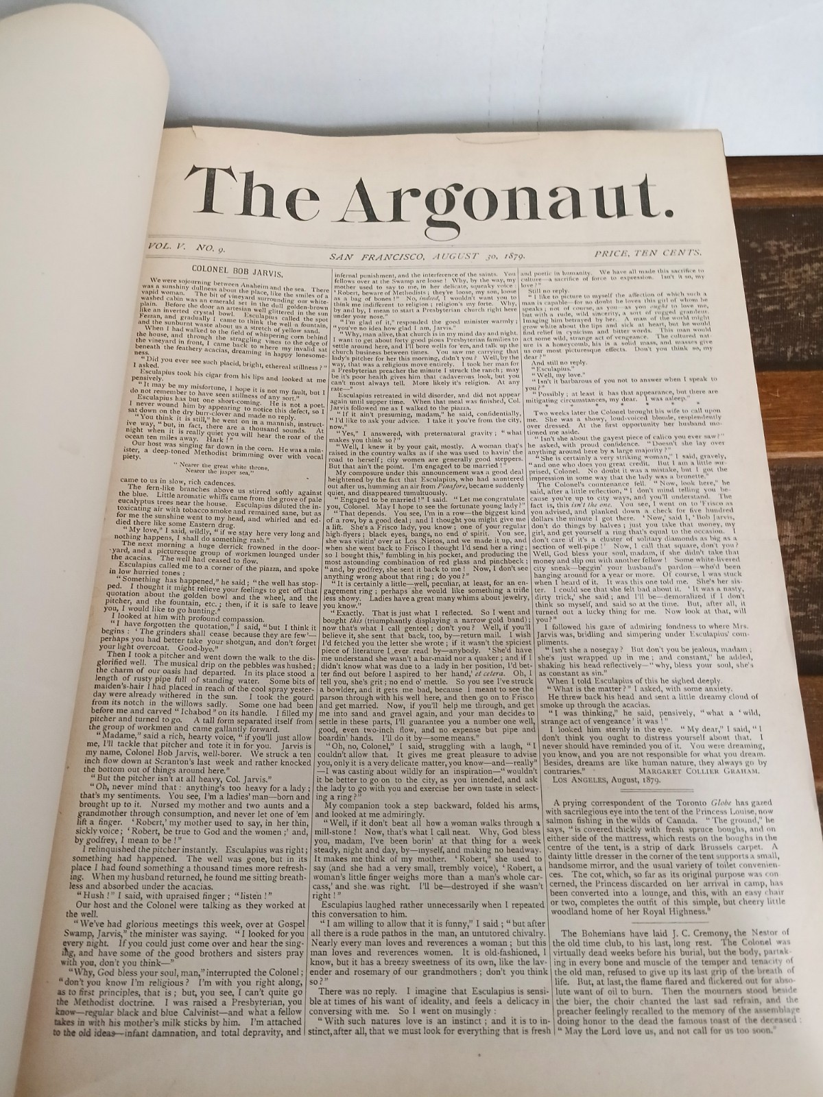 Antique 1879-1880 The Argonaut San Francisco Weekly Bound Vols 5 & 6 Historic CA