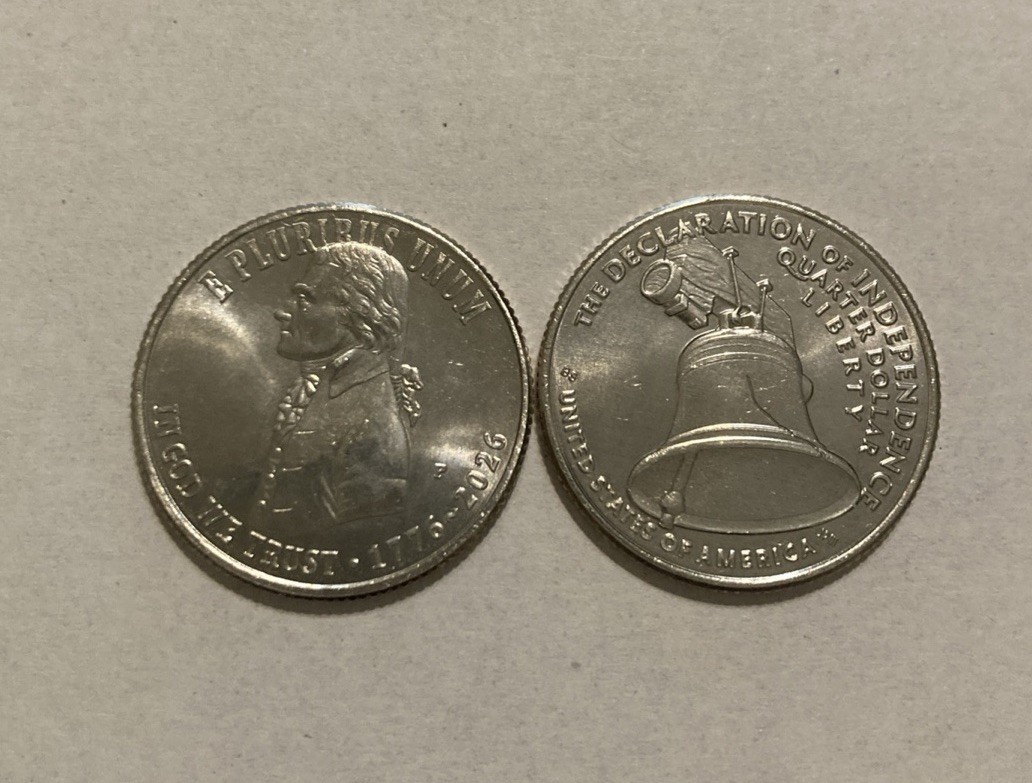 2026 PD Declaration of Independence, 2 Coin Set From Mint, Uncirculated