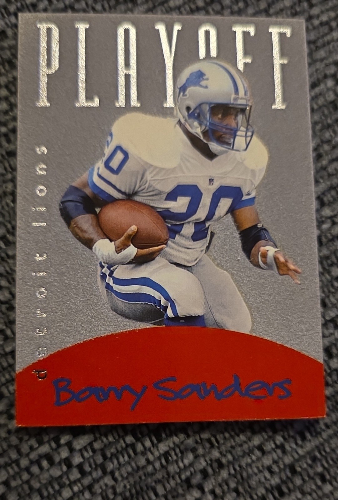 1996 Playoff Felts - Barry Sanders #1 Silver