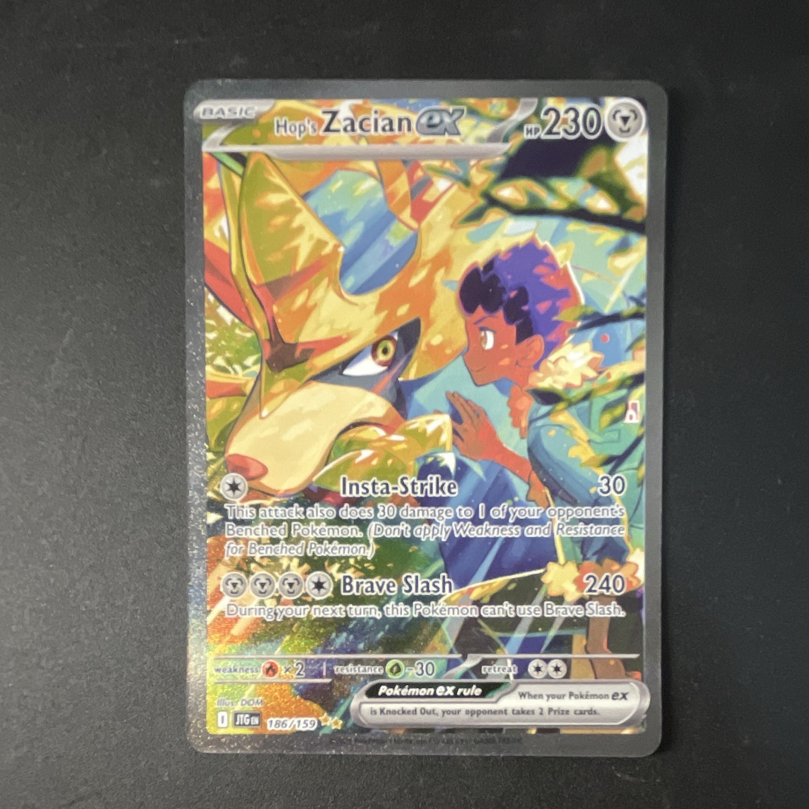 Pokemon Hop\'s Zacian ex 186/159 Sv09 Journey Together Special Illustration Rare