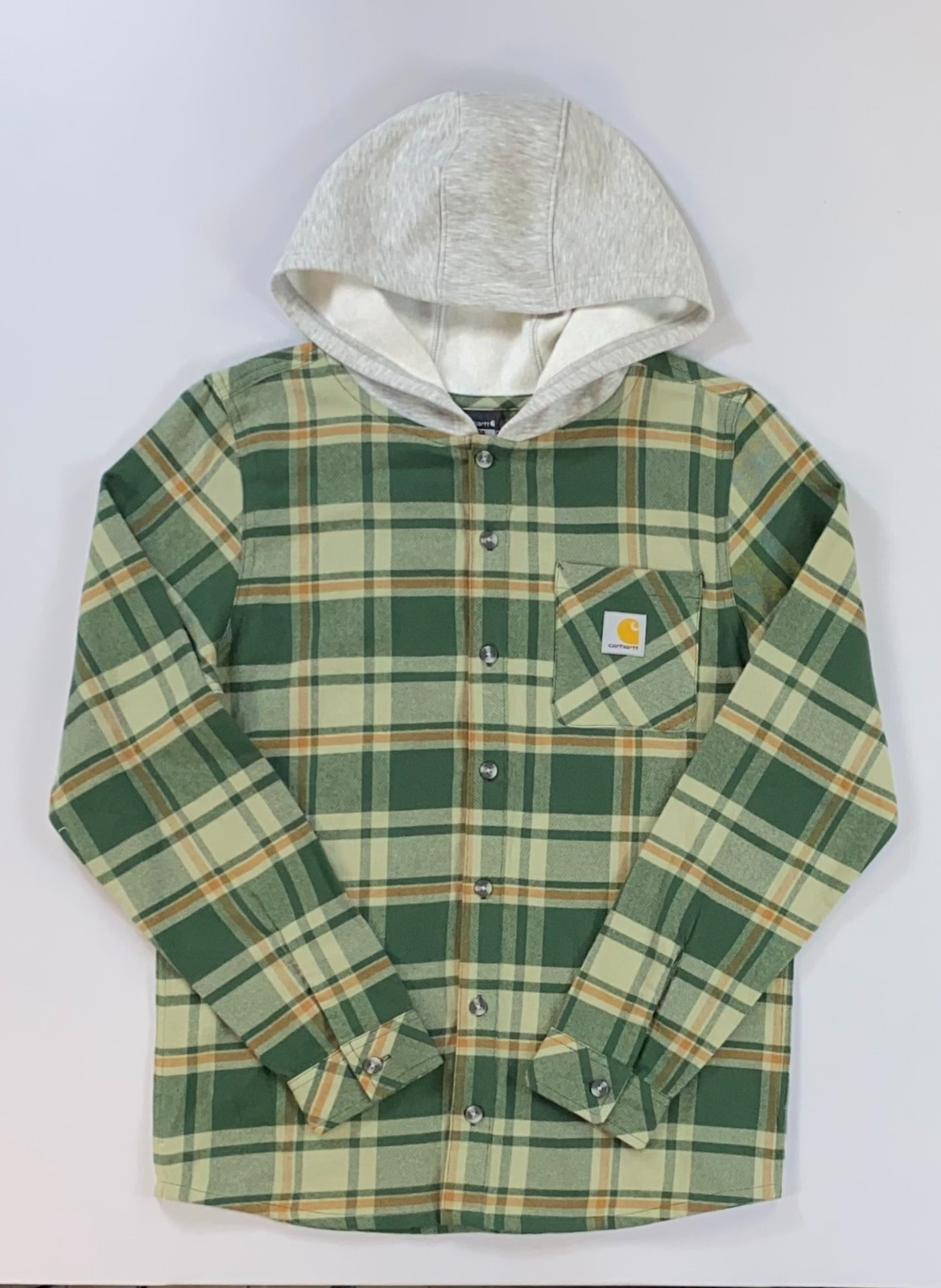 Boy's Youth Carhartt Lightweight Hooded Plaid Flannel Shirt