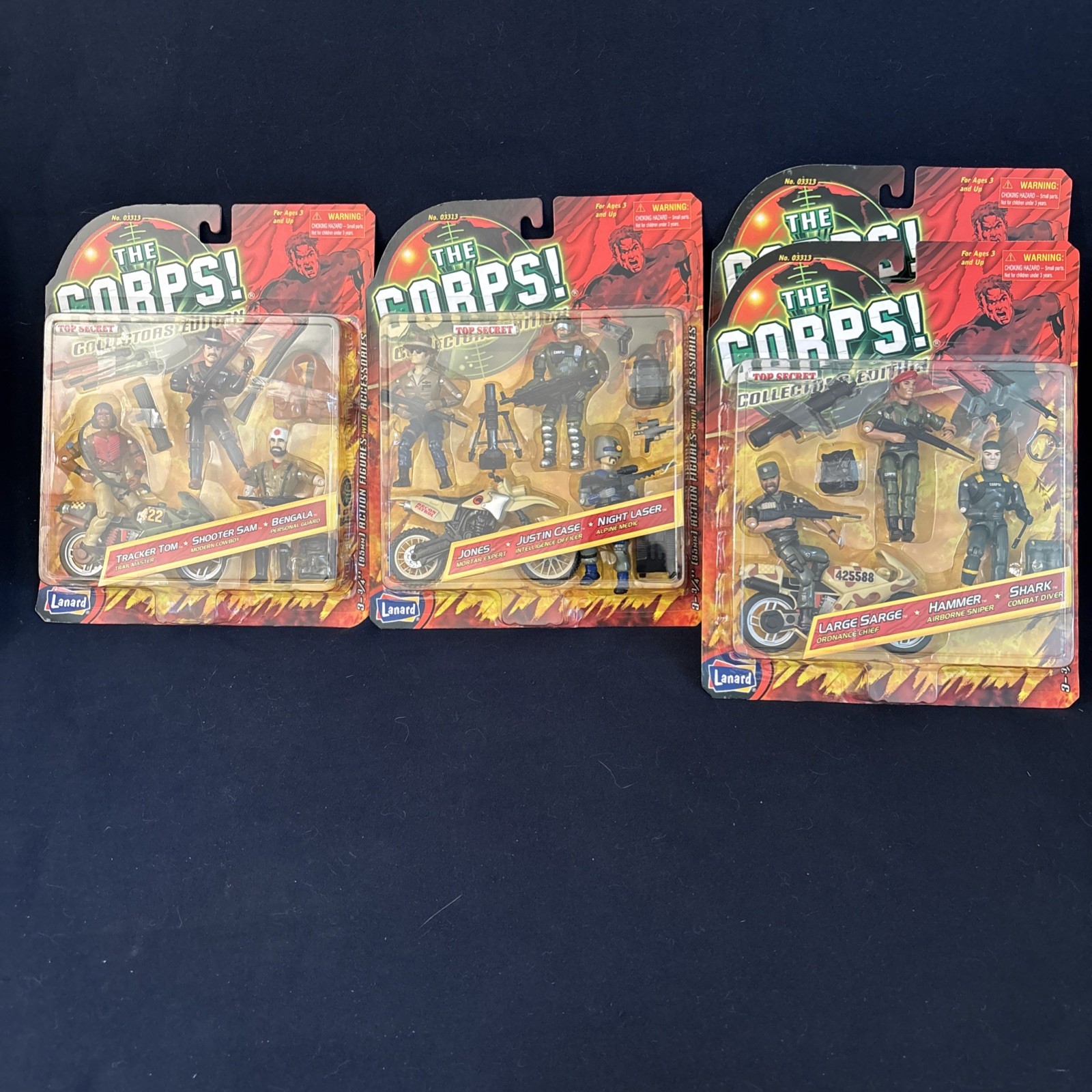 The Corps Lanard - Collectors Action Figure Set 2001 - LOT OF 4 (3 Different)
