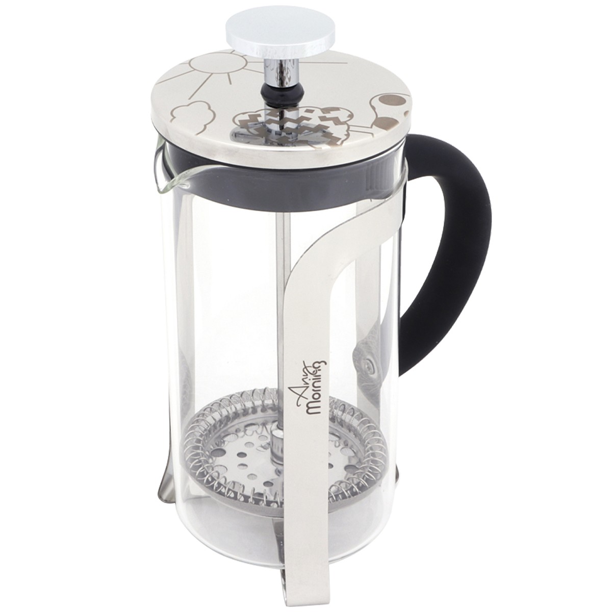 Any Morning French Press Coffee and Tea Maker, Borosilicate Glass Coffee Press,