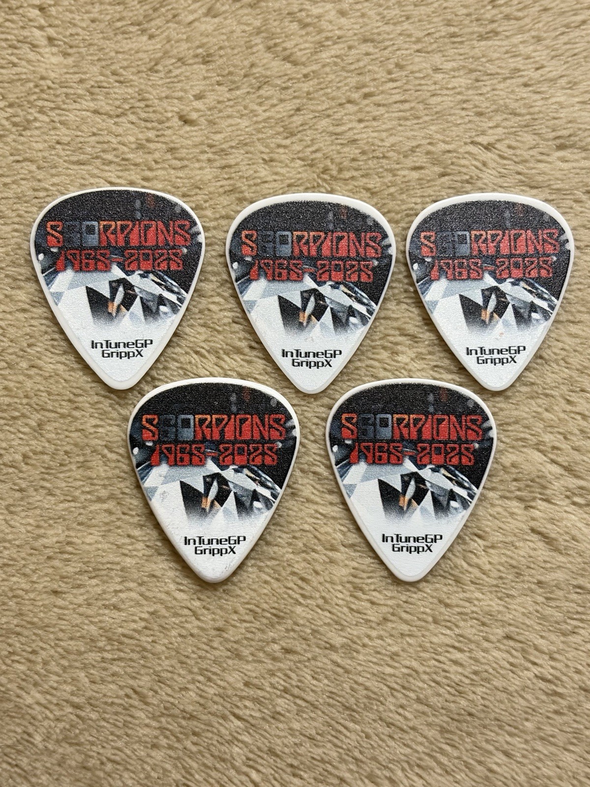 Scorpions 2025 60 Year Anniversary Tour Guitar Pick Set-5 Picks