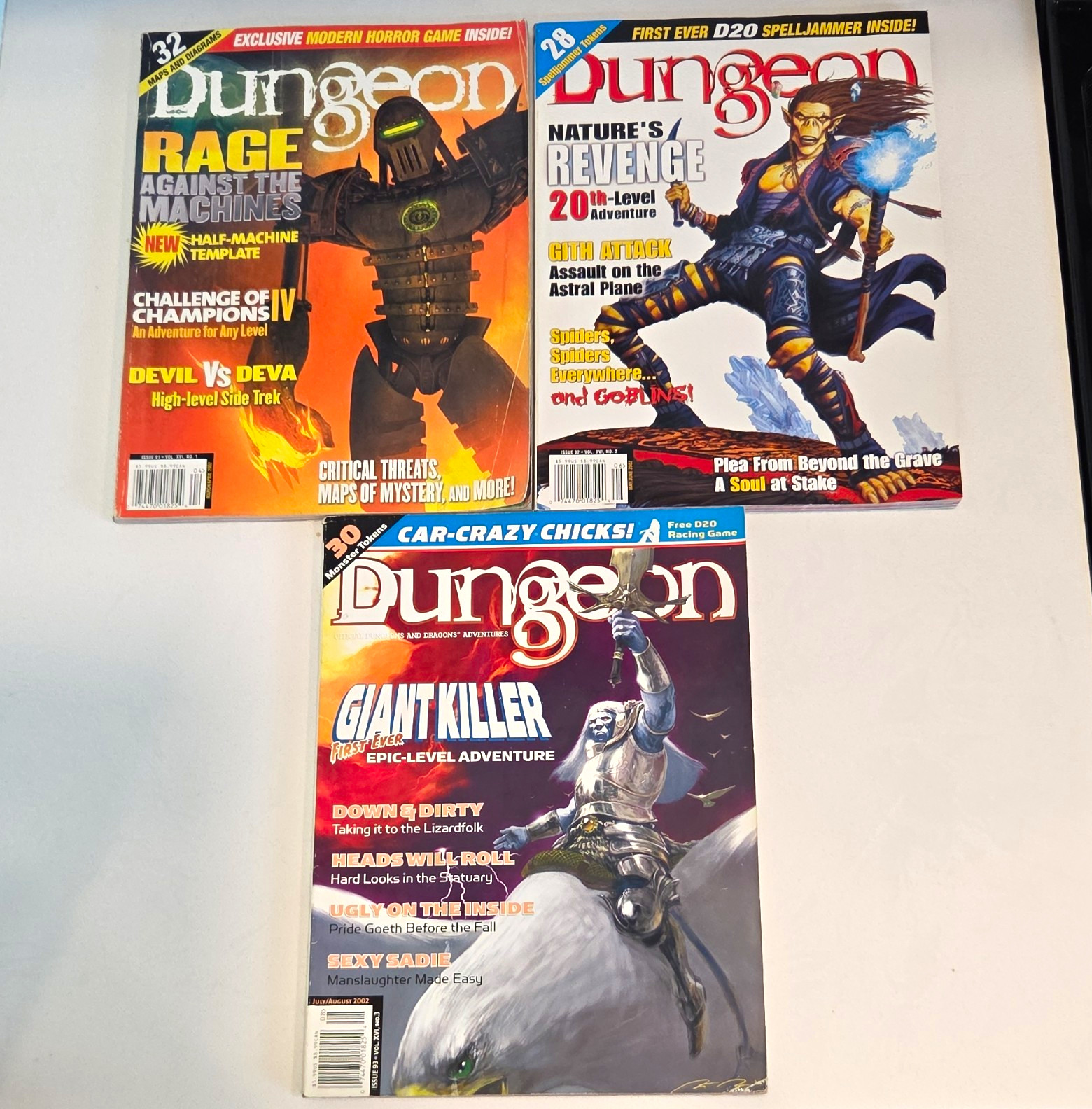 Paizo Dungeon Magazine Dungeons & Dragons Lot 3 Issues #91 #92 & #93 2002
