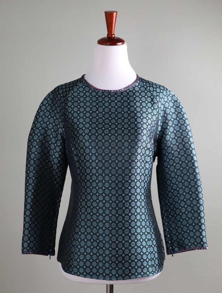 J.CREW COLLECTION $168 Jacquard Jewel Tone 100% Silk Shell Tile Top Size 6