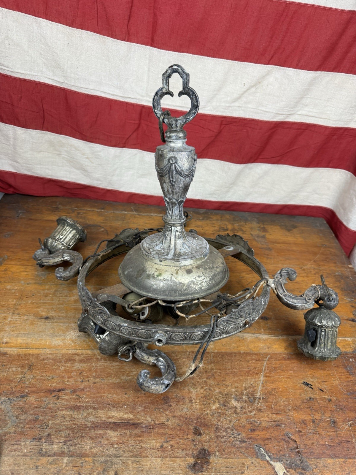 Antique Hanging Light Fixture ~ Parts Piece or Restoration Piece