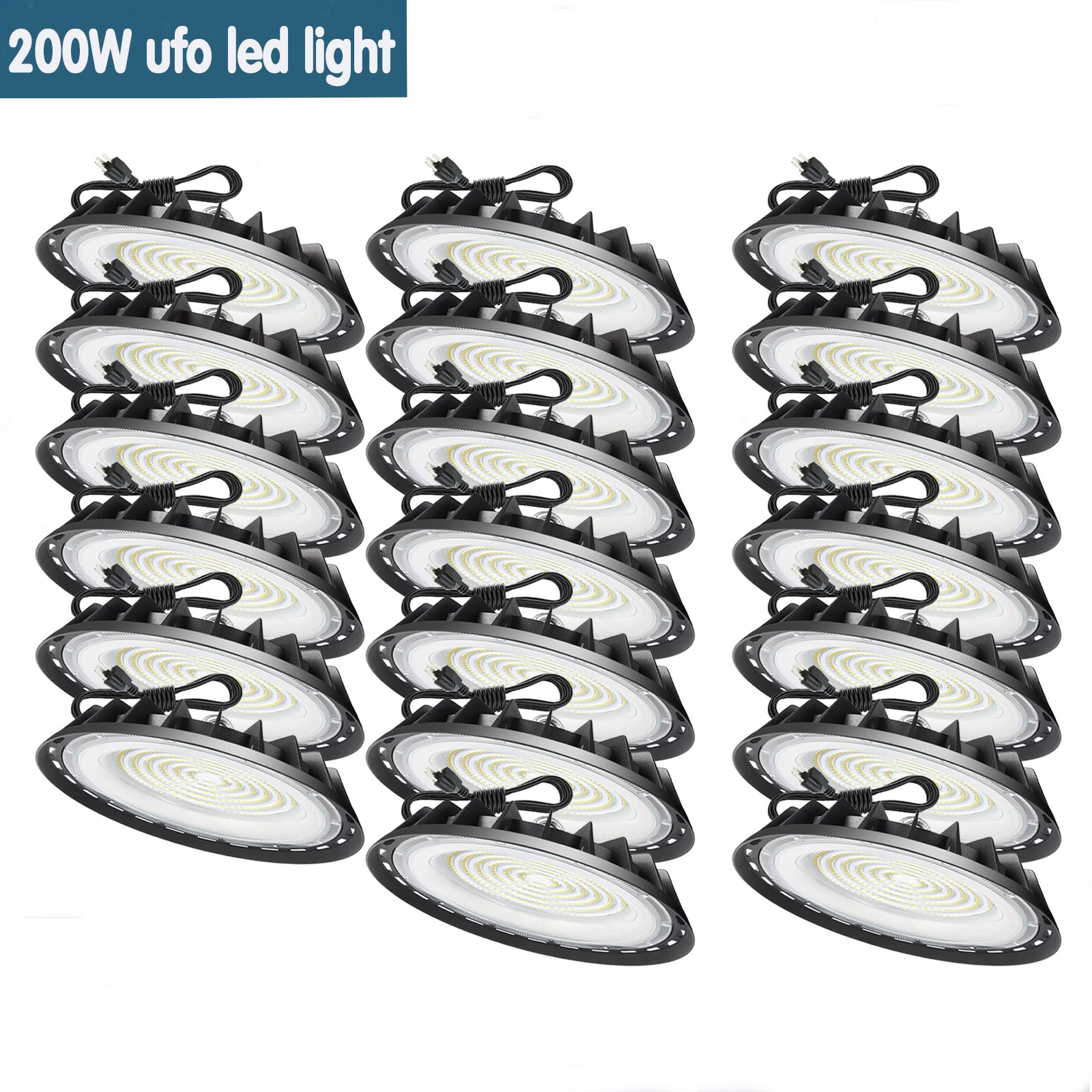 20 Pack 200W UFO Led High Bay Light Warehouse Commercial Industrial Shop Light