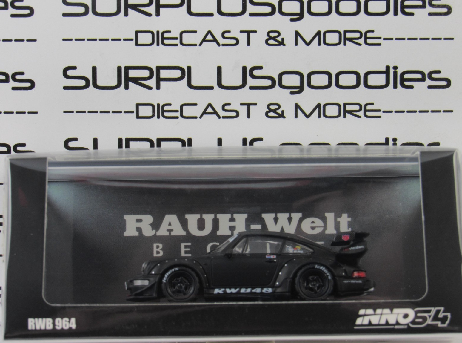 2026 INNO64 Black Matt Matte PORSCHE 964 RWB Darth Vader Item #IN64-RWB964-BM