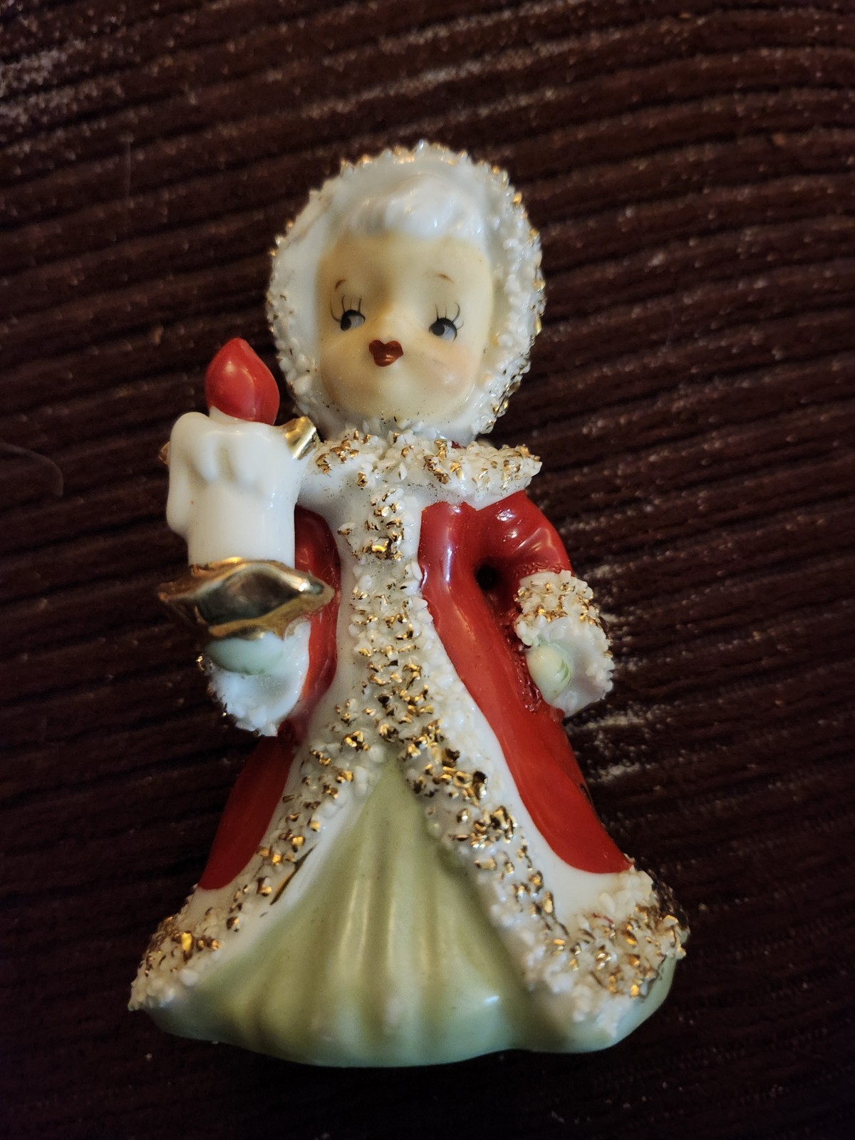 VINTAGE LEFTON GIRL CHRISTMAS ANGEL BELL GREAT CONDITION WELL PAINTED