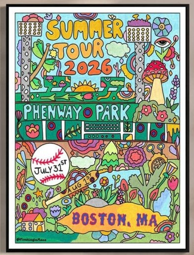Phish Poster At Fenway Park In Boston Massachusetts On July 31 2026 Phish Poster At Fenway Park In Boston Massachusetts On July 31 2026