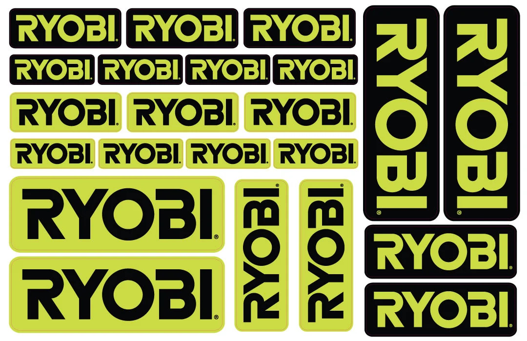 Ryobi stickers set, Large set Ryobi decals, stickers graphics decals Laminated Ryobi stickers set, Large set Ryobi decals, stickers graphics decals Laminated