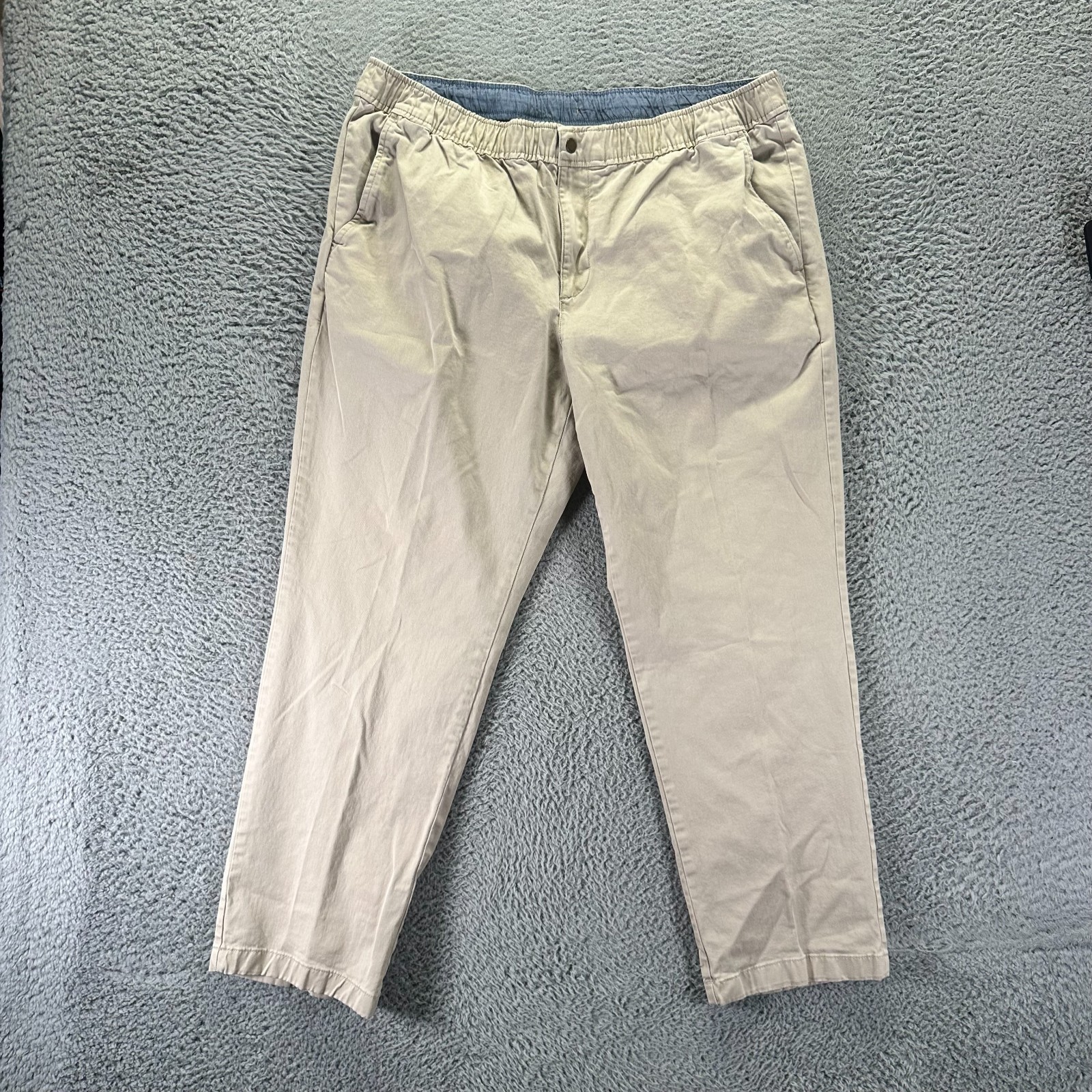 L.L.Bean Pant Men\'s XL Beige Cotton Chino Straight Office Career Preppy Stretch