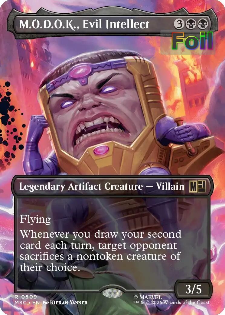 MTG MSC *FOIL* R M.O.D.O.K., Evil Intellect (Borderless) #509 NM MTG MSC *FOIL* R M.O.D.O.K., Evil Intellect (Borderless) #509 NM