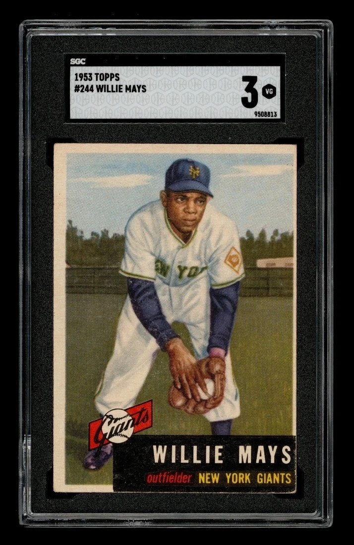 1953 Topps - #244 Willie Mays - Graded SGC 3 VG - 1953 Topps - #244 Willie Mays - Graded SGC 3 VG -