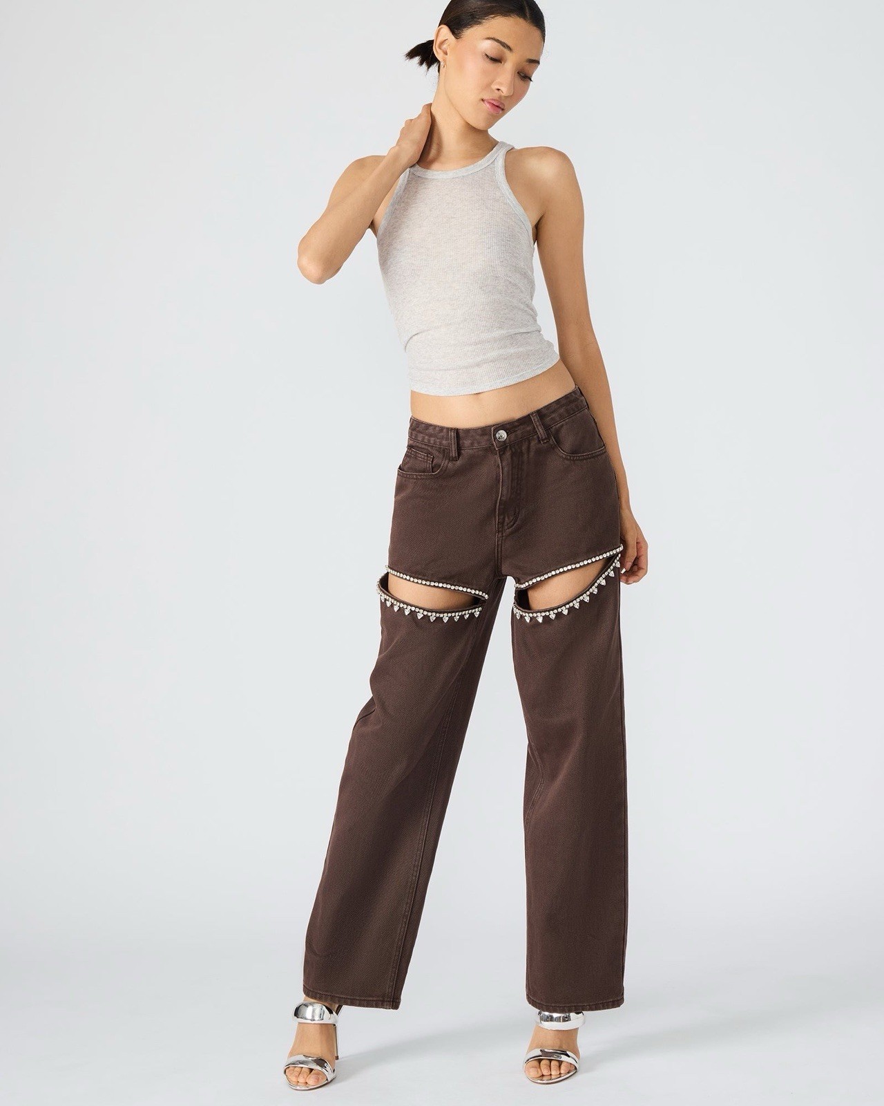 $119 Steve Madden Woman’s Taylor Jean Wide Leg Bottoms Cocoa Brown Size 30
