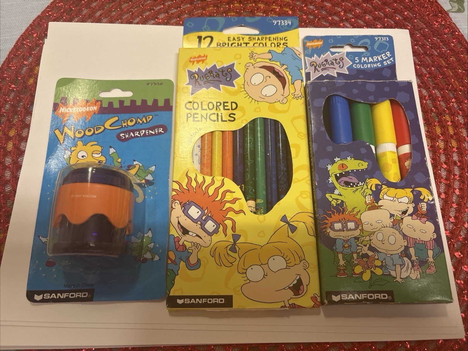 VTG 1997/98 Sanford Nickelodeon Rugrats Pencil/Marker/Wood Chomp Sharpener. NOS VTG 1997/98 Sanford Nickelodeon Rugrats Pencil/Marker/Wood Chomp Sharpener. NOS