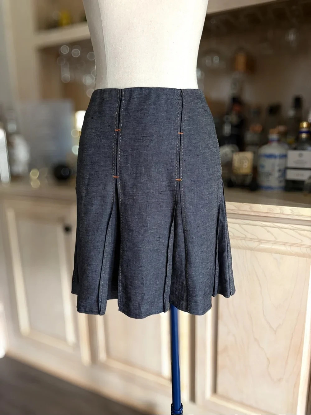 Vintage Hermès Pleated A-line Skirt (Measurements Given)