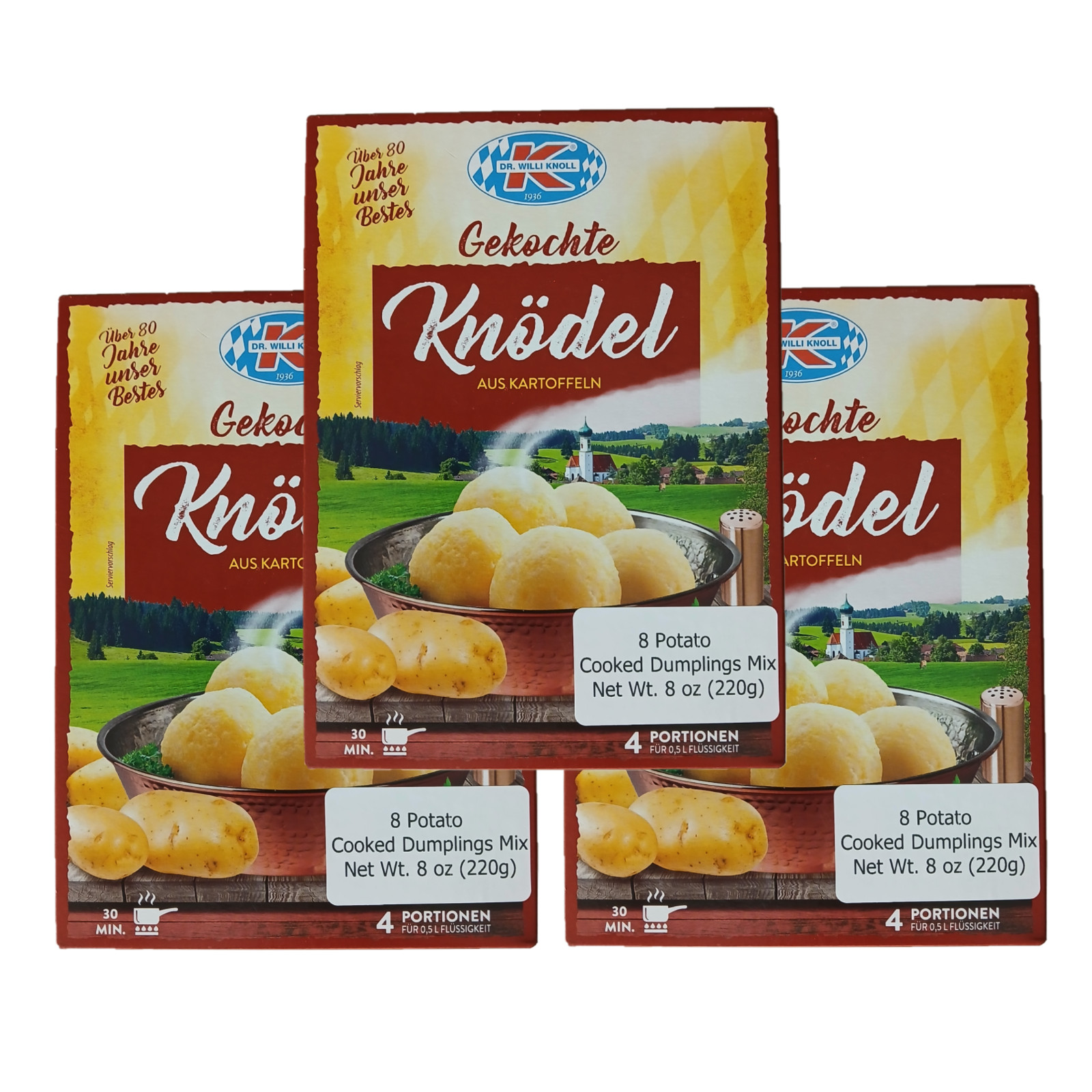 Willi Knoll Bavarian 8 Potato Cooked Dumpling Mix German Fluffy Knodel 3 Pack