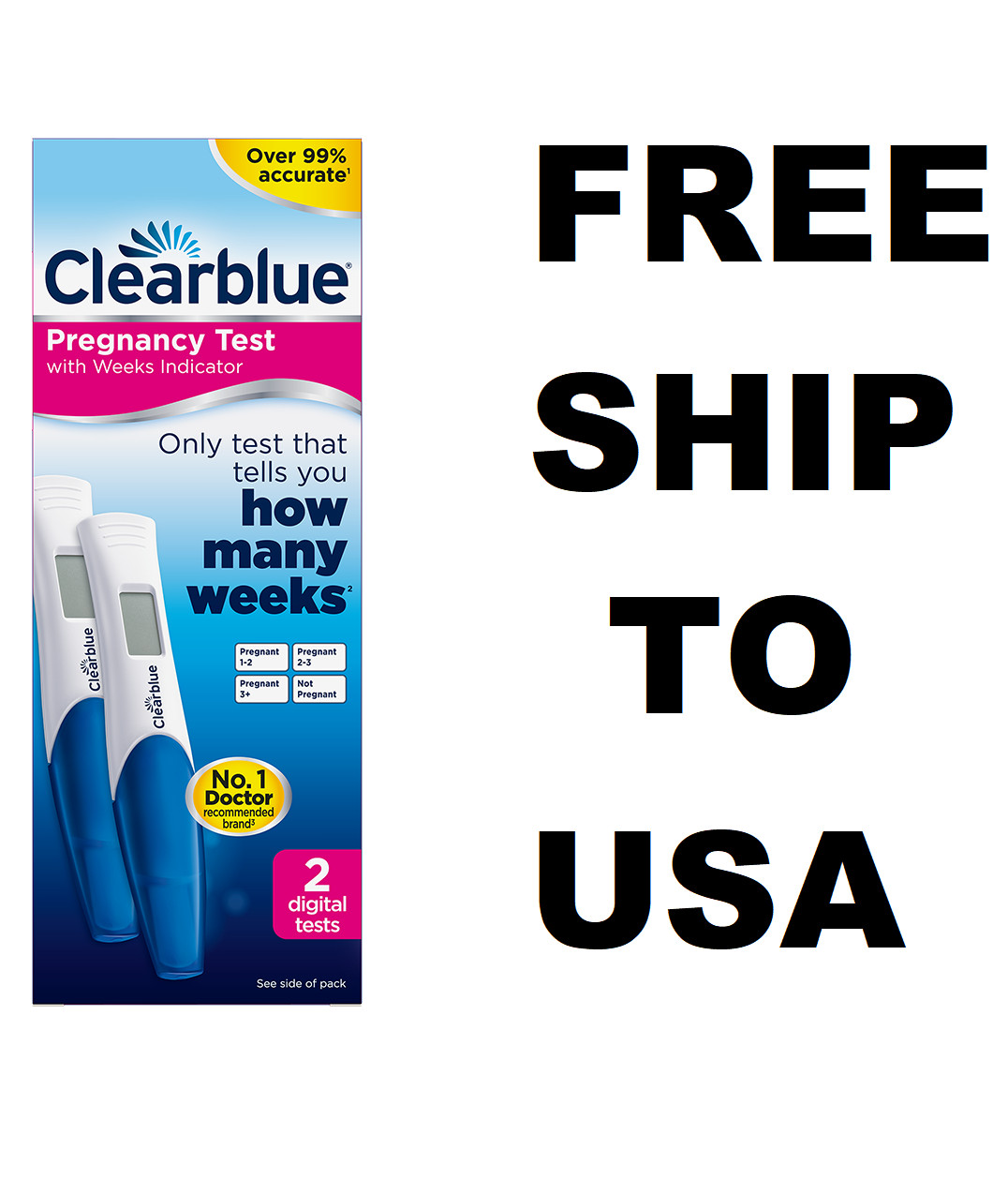 Clearblue Digital with Weeks Indicator Pregnancy Test - 2 Counts-FREE SHIP 05/26 Clearblue Digital with Weeks Indicator Pregnancy Test - 2 Counts-FREE SHIP 05/26