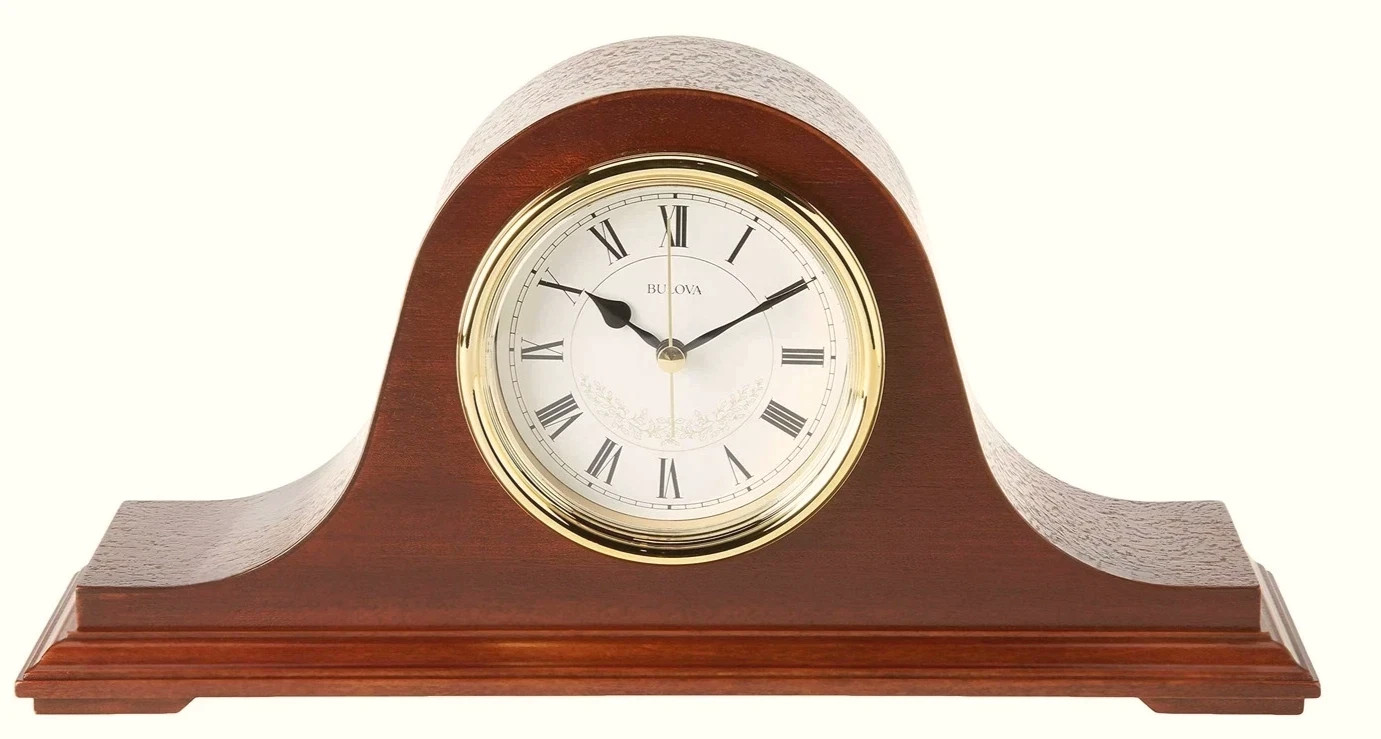 Bulova Annette Chiming Mantel Clock Mahogany