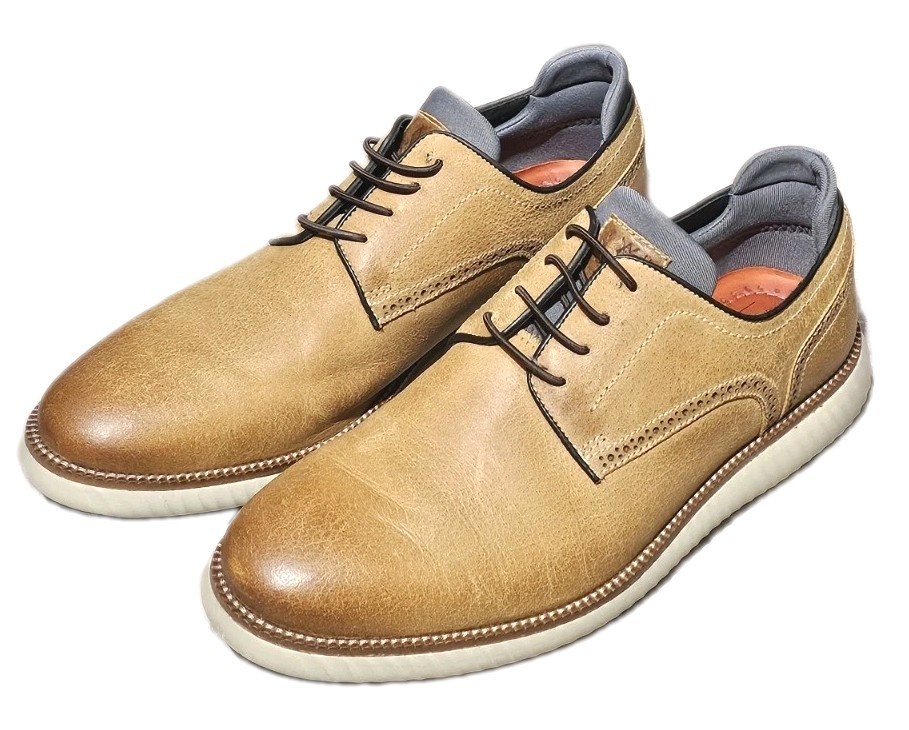 MARTIN DINGMAN South American Water Buffalo Mens Brown Leather Oxford Shoes- 10M