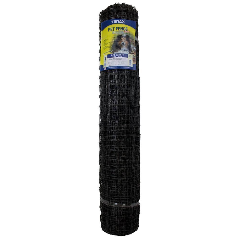 Tenax Plastic HDPE Garden Pet Fence 4\' x 330-Feet Round Mesh Lightweight Black