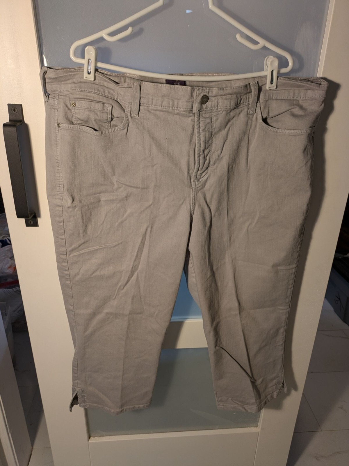 Nydj Womens Crop Pants In Gray Size 20W Comfortable Stretch Denim Classic  11-20