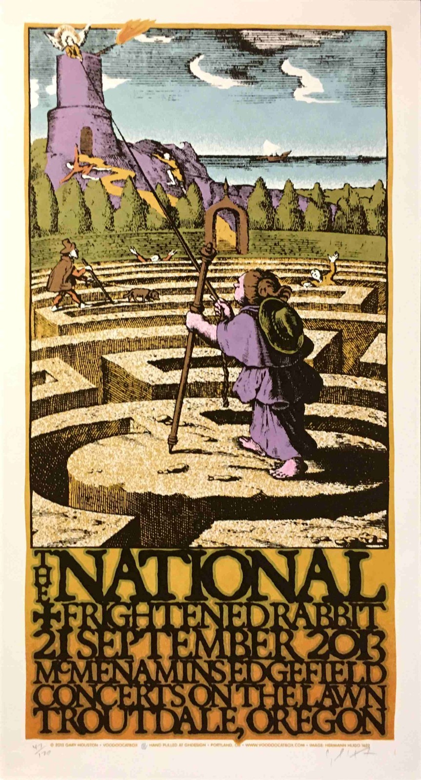 The National Poster McMenamins 2013 w Frightened Rabbit S/N by Gary Houston COA