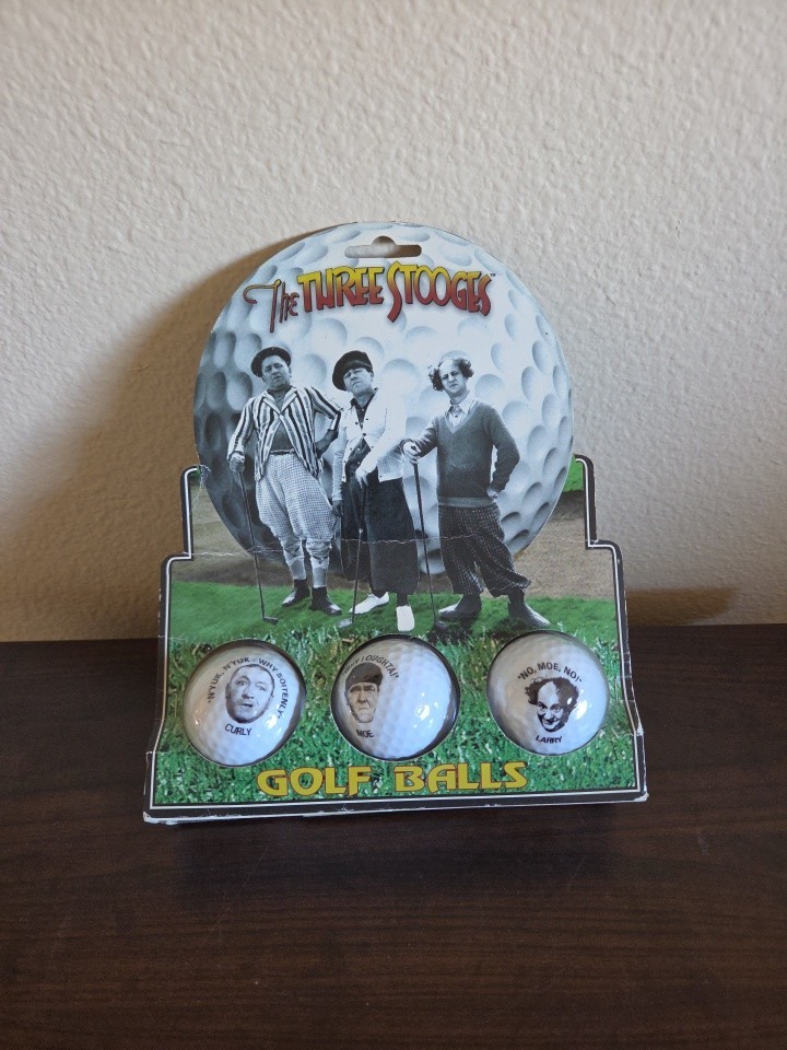 Vintage NOS Salamander Co. The Three Stooges Golf Balls Moe Larry Curly 1996
