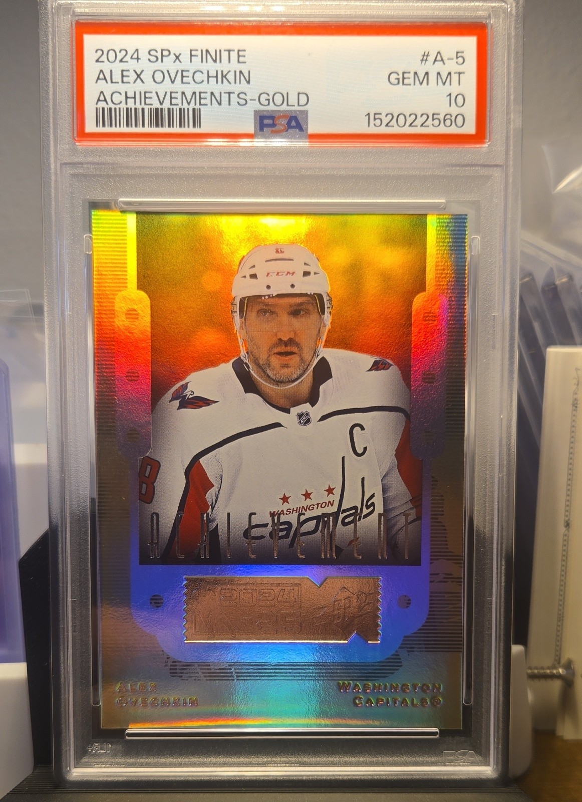 2024-25 Spx - Finite Achievement Alex Ovechkin #A-5 Gold /25 PSA 10 POP 2 2024-25 Spx - Finite Achievement Alex Ovechkin #A-5 Gold /25 PSA 10 POP 2