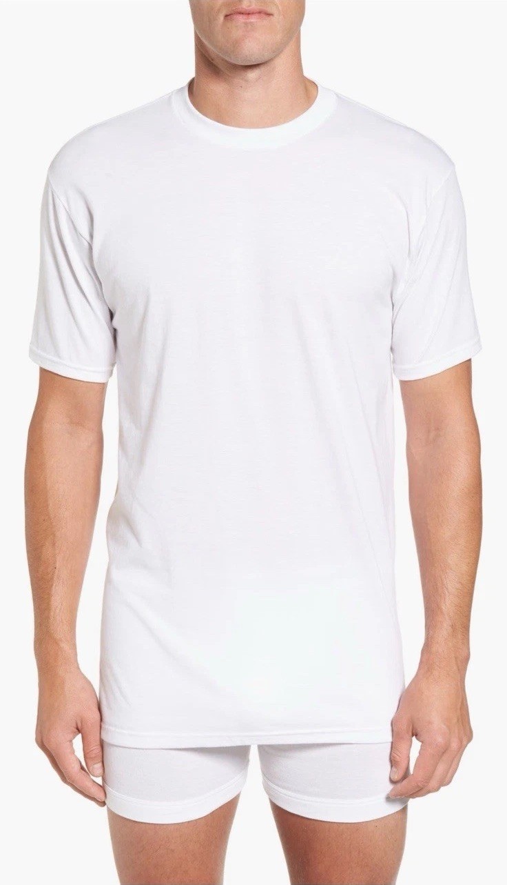 NEW Nordstrom Supima Cotton Crewneck T-Shirt - Single Shirt - White - Large