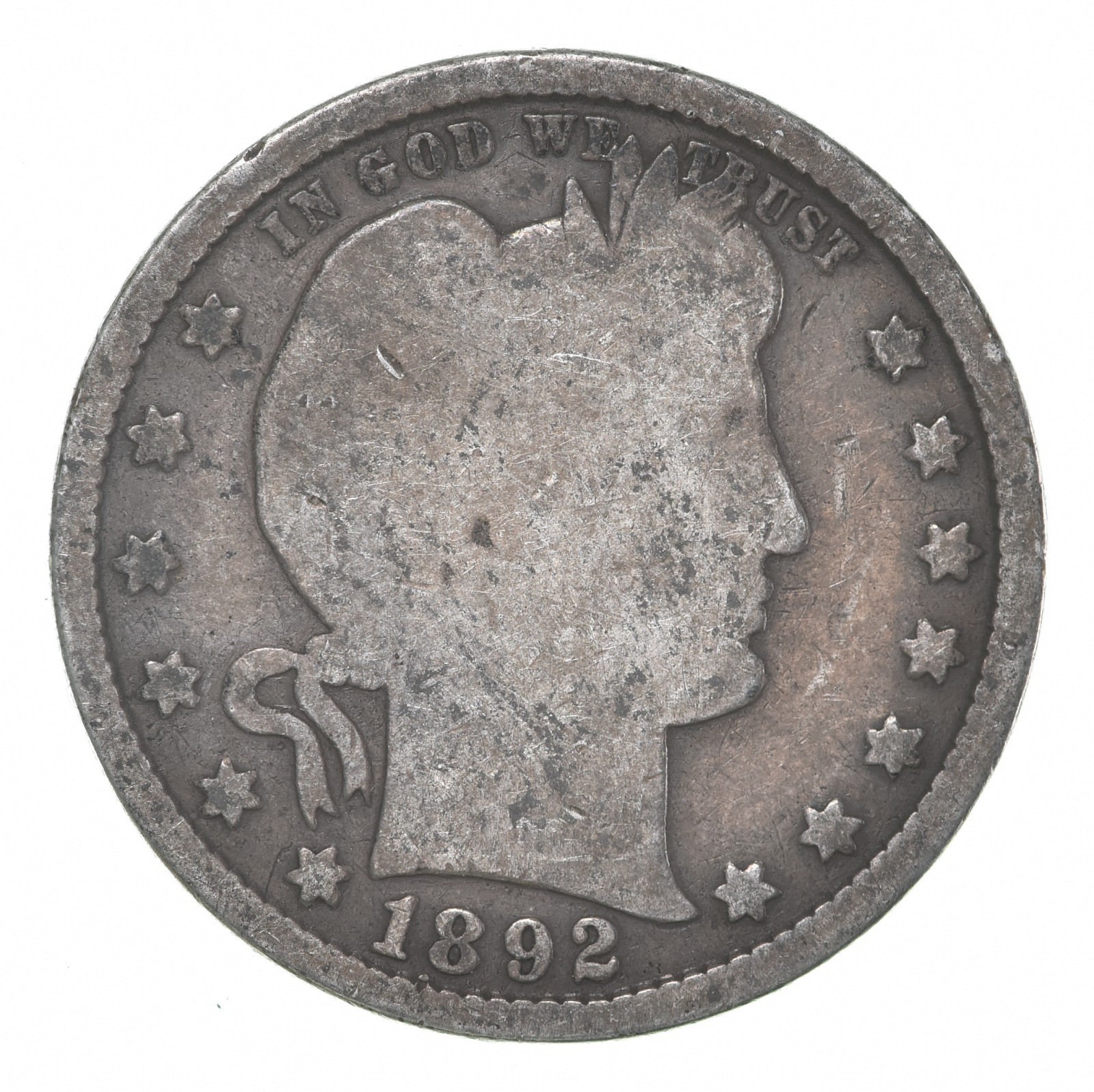 1892-S Barber Quarter Average Circ