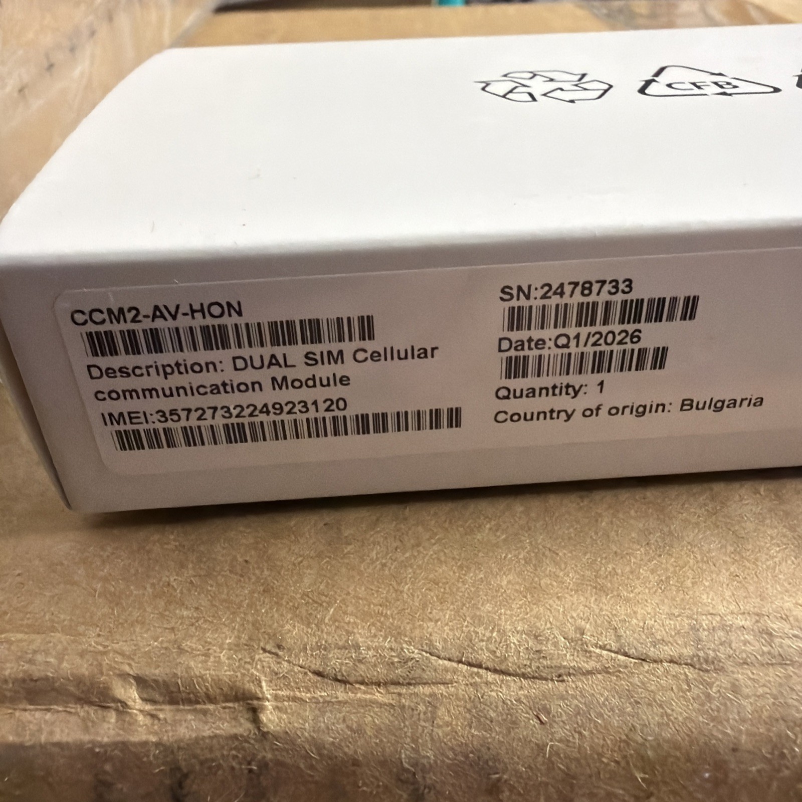 CCM2-AV-HON LTE Cellular Com. Module DUEL SIM CELLULAR COMMUNICATION MODULE CCM2-AV-HON LTE Cellular Com. Module DUEL SIM CELLULAR COMMUNICATION MODULE