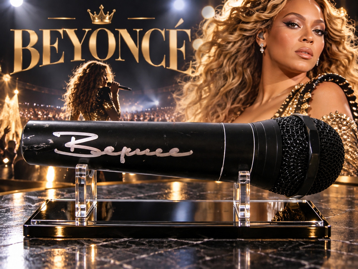 🔥🔥Hand Signed Beyonce Microphone TSA Cert 3232357 COA 🔥🔥