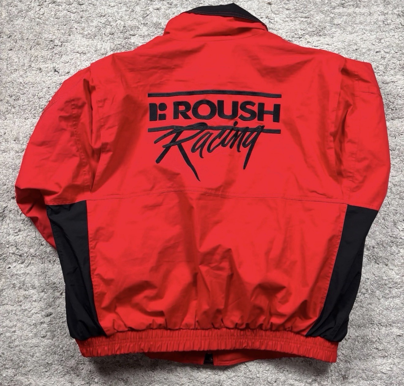 Mens 90s Vintage ROUSH RACING Rare Nascar Team Red Gore-Tex Jacket