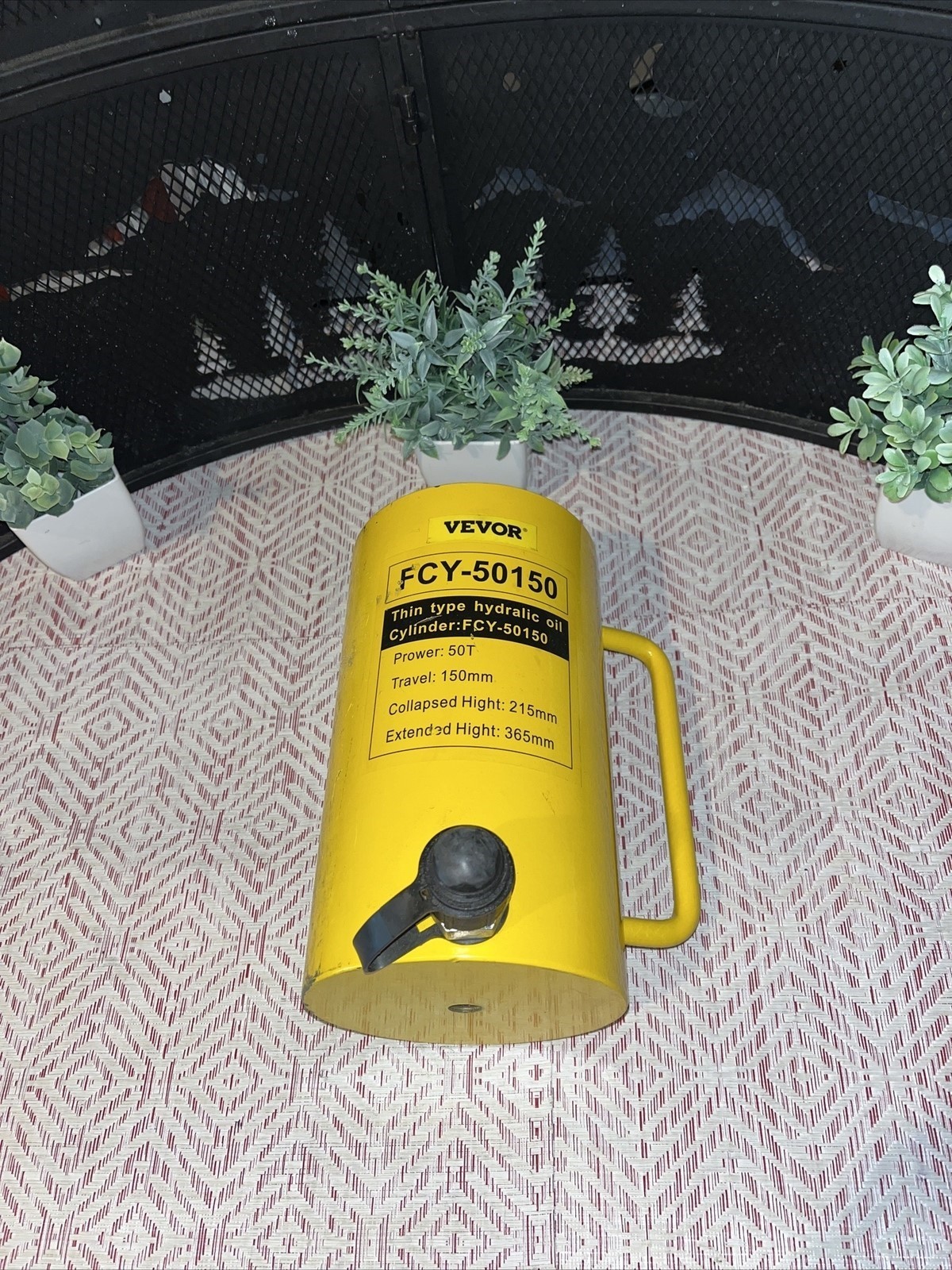 NEW- Vevor FCY-50150 50T Hydraulic Ram Stroke Extended Thin Type Cylinder 150mm