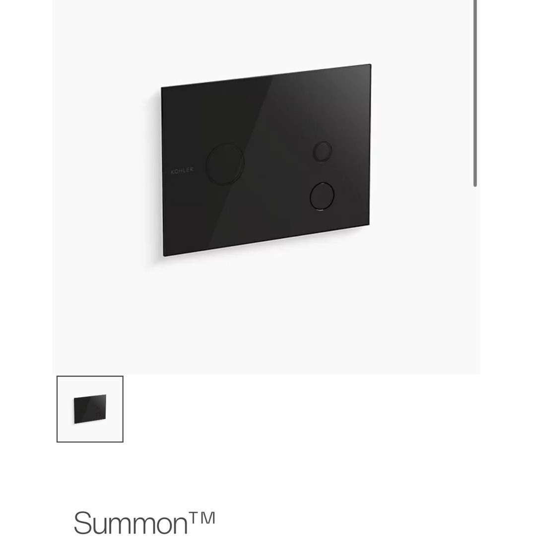 KOHLER Summon Dual-Flush Touchless Actuator Plate (Model K-78041-7) in black KOHLER Summon Dual-Flush Touchless Actuator Plate (Model K-78041-7) in black
