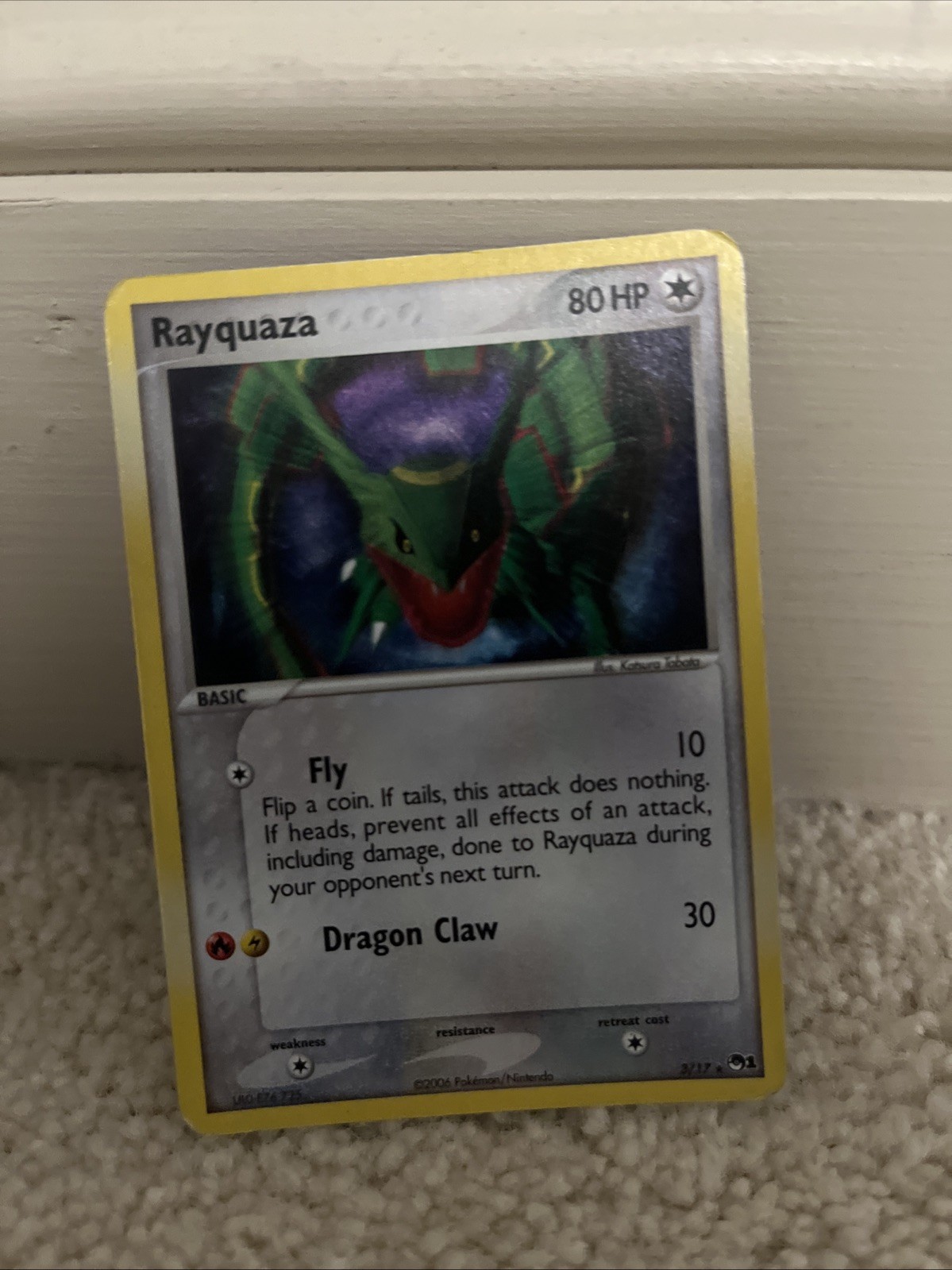 Pokémon TCG Rayquaza Card 3/17 Pop Series 1 (2006) Cosmos Holo Rare Vintage Pokémon TCG Rayquaza Card 3/17 Pop Series 1 (2006) Cosmos Holo Rare Vintage