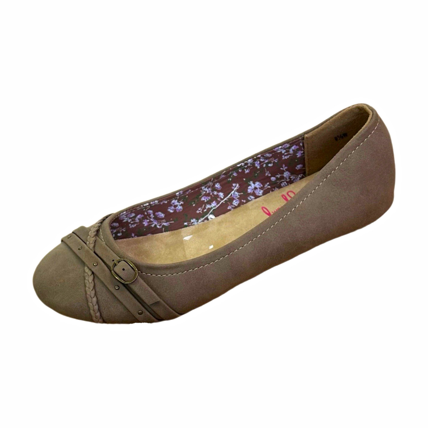 Jellypop Women\'s Gray Ballet Flats Round Toe Braided Buckle Slip-On 9.5W Jellypop Women\'s Gray Ballet Flats Round Toe Braided Buckle Slip-On 9.5W
