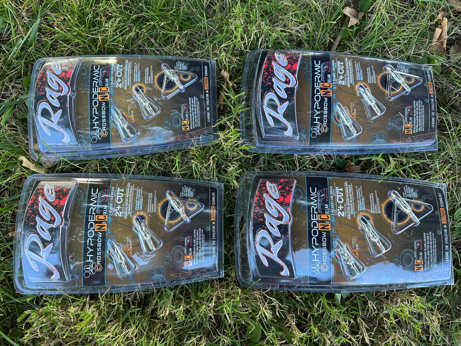 4 packs Rage CROSS BOW Hypodermic NC No Collar mechanical Broadheads 100 Grain 4 packs Rage CROSS BOW Hypodermic NC No Collar mechanical Broadheads 100 Grain