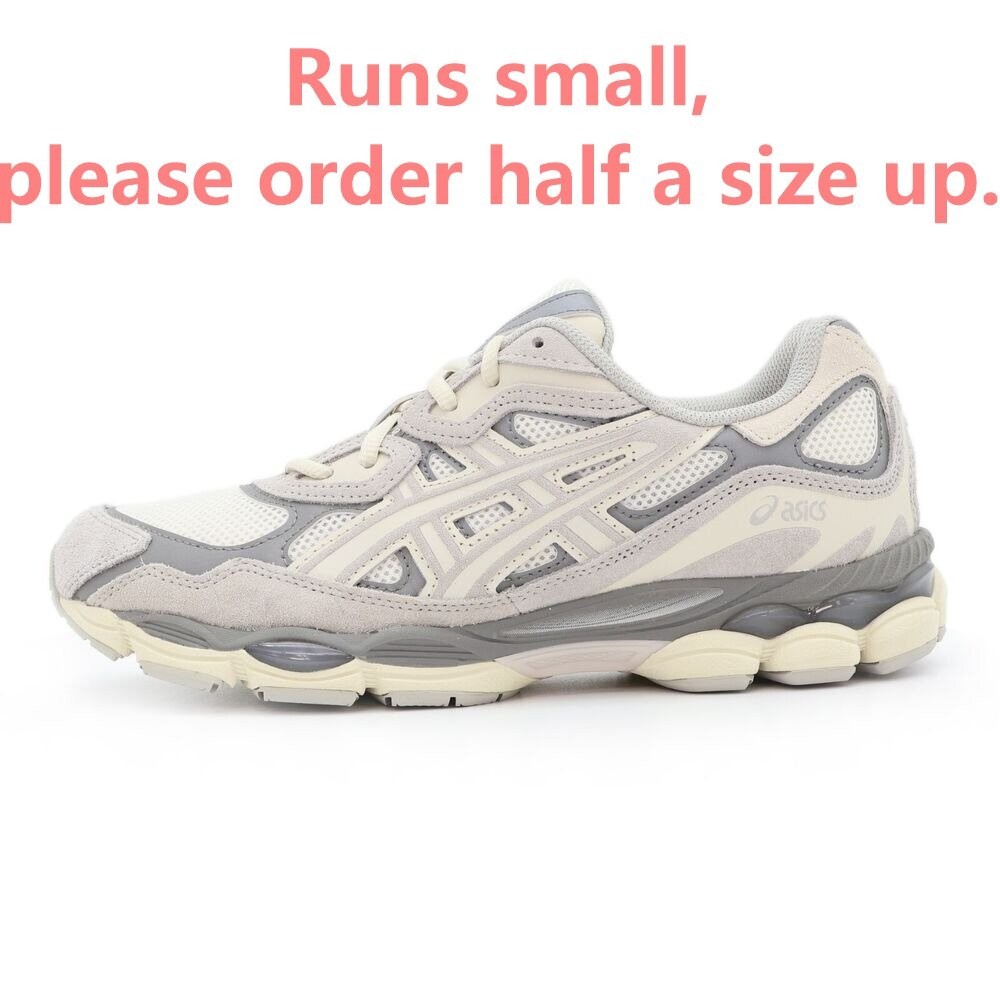 Men\'s 1201A789-103 Asics GEL-NYC Grey Cream Charcoal Grey Ivory Beige shoes