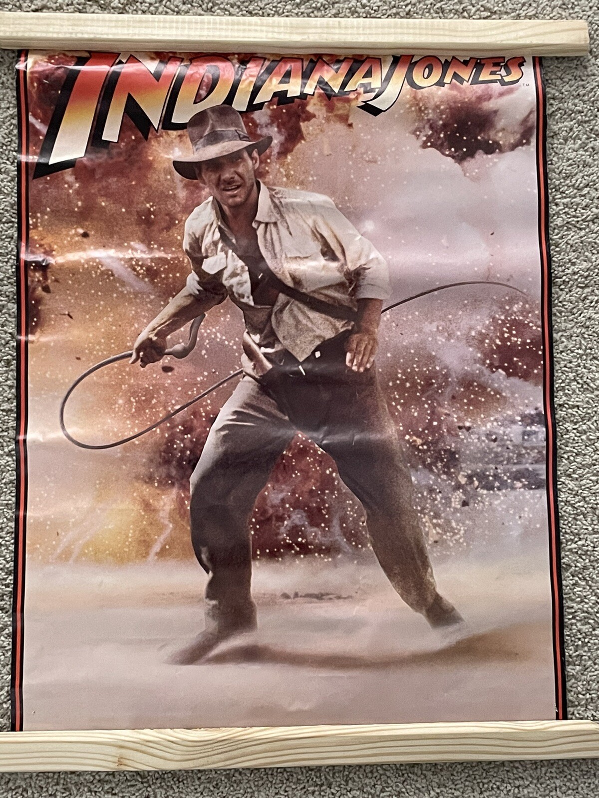 Original 1981 Indiana Jones Raiders of the Lost Ark 20x28 Poster Whip 0724 Original 1981 Indiana Jones Raiders of the Lost Ark 20x28 Poster Whip 0724