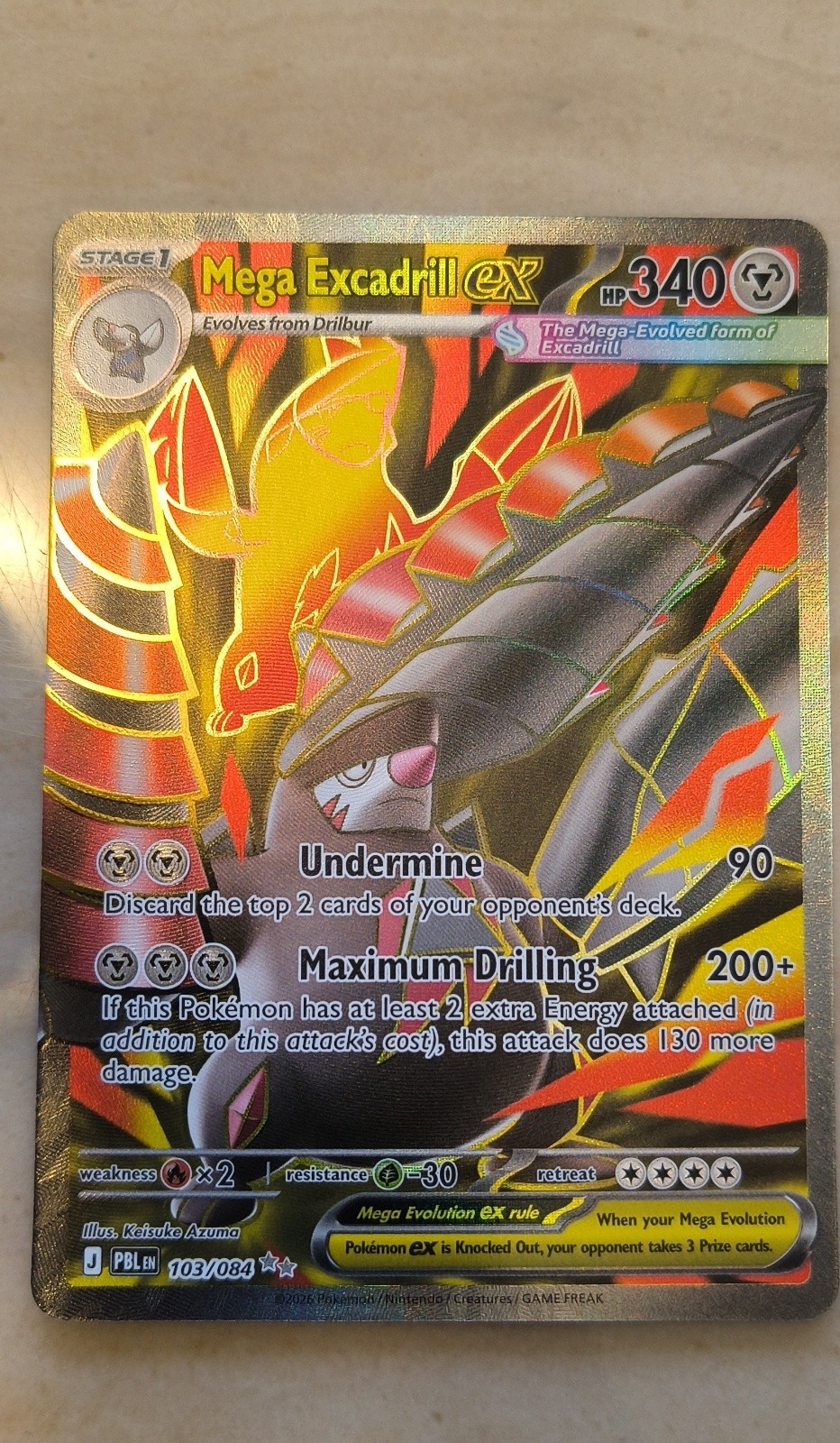 Mega Excadrill ex 103/084 Me05: Pitch Black Holo